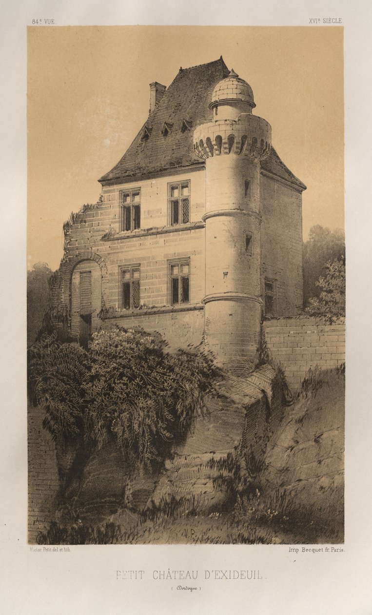 ... Pl. 84, Petit Château d&39;Exideuil Dordogne, 1860. de Victor Petit