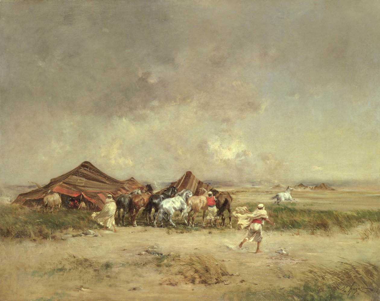 Acampamento Árabe, 1872 de Victor Pierre Huguet