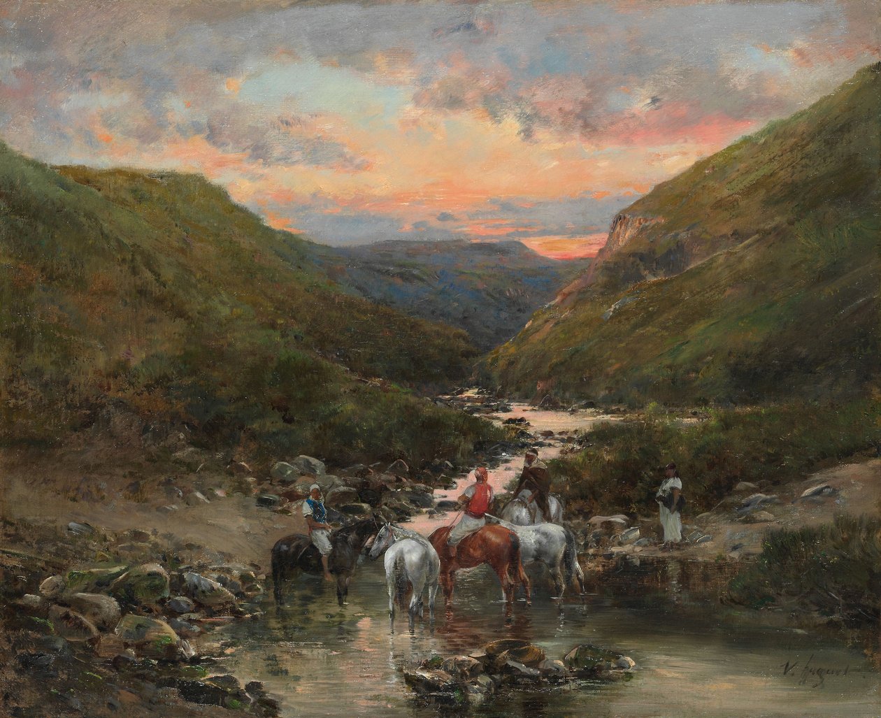 Ravina perto de Biskra de Victor Pierre Huguet