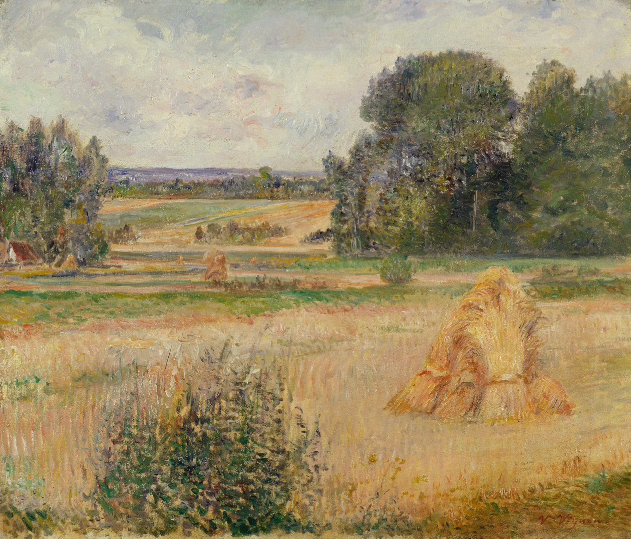 Paisagem, Eragny (óleo sobre tela) de Victor Vignon
