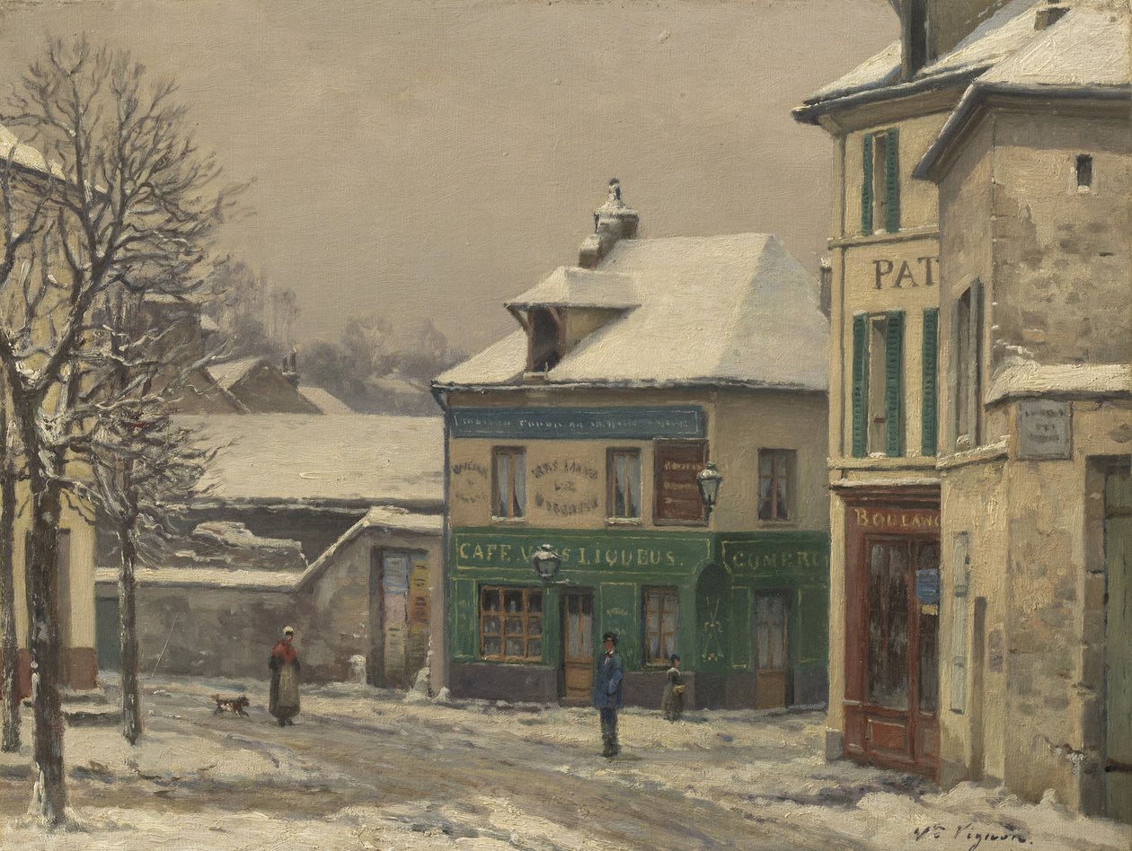 Efeito da neve nos subúrbios, c.1875-85 de Victor Vignon
