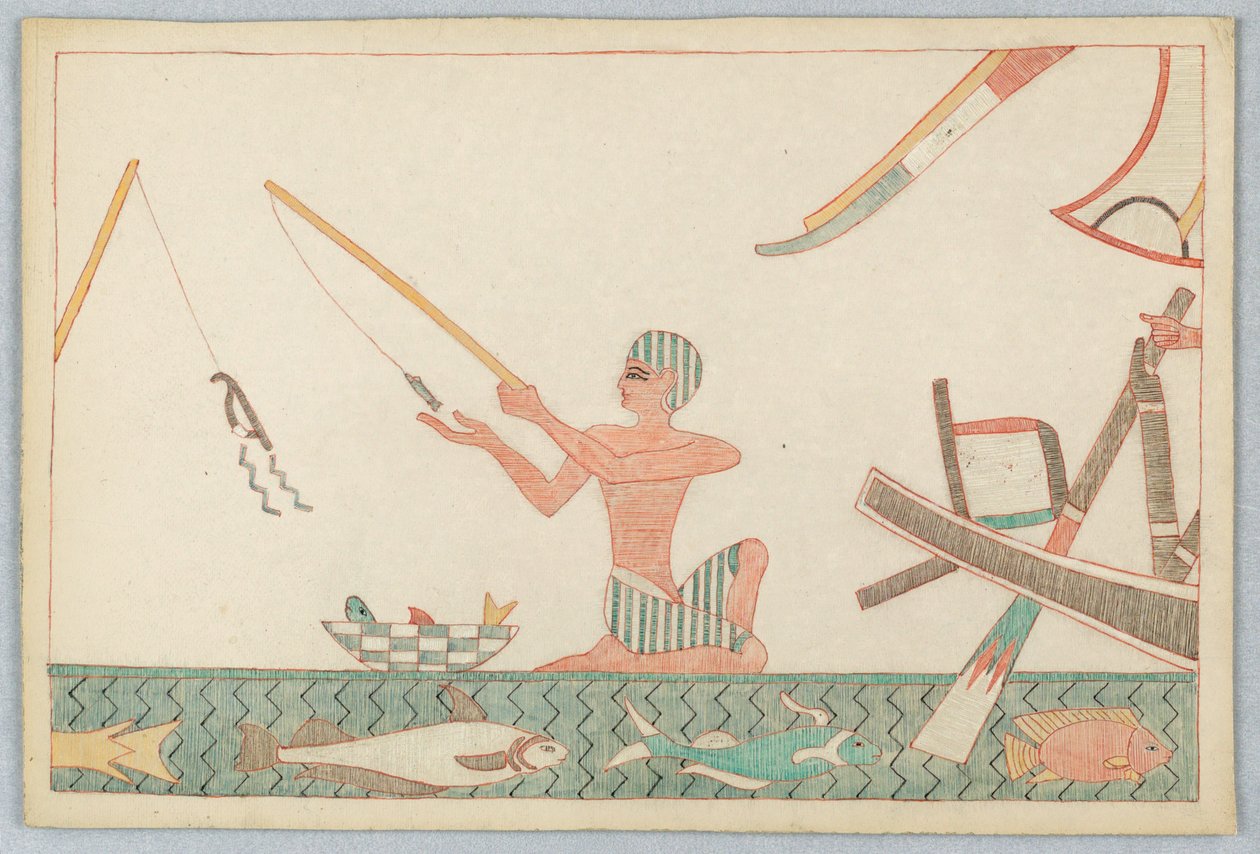 O peixinho e o pescador, ilustração para as fábulas de Esopo de Victor Wilbour