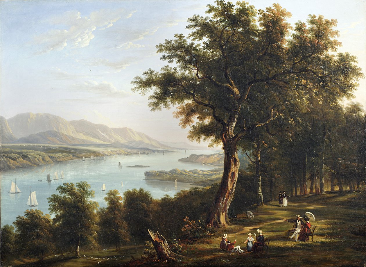 Vista do Hyde Park, no rio Hudson, 1845 de Victor de Grailly