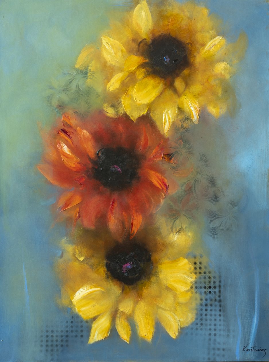 Flores, 2021 (óleo sobre tela) de Victoria Montesinos