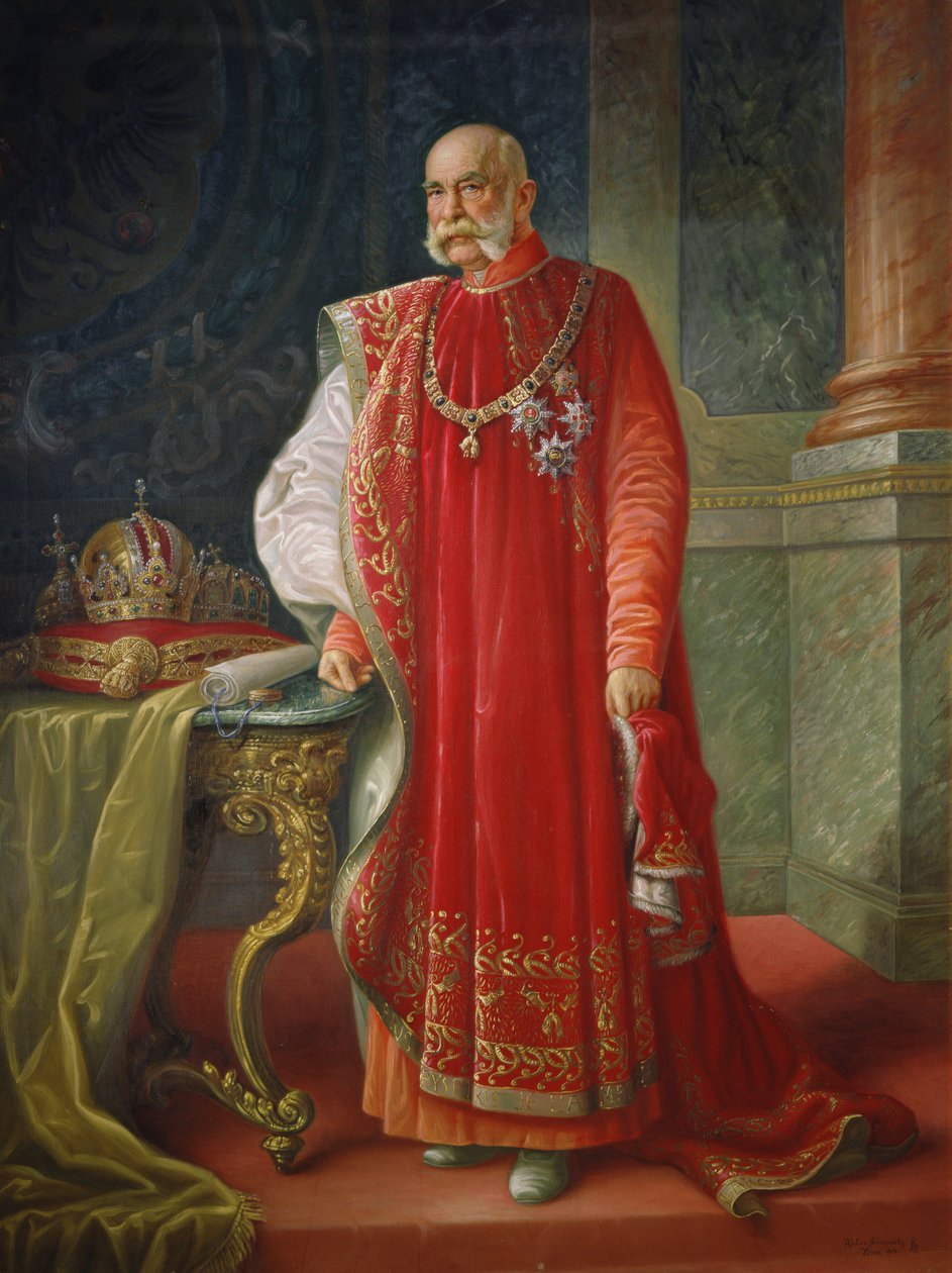 Franz Joseph I da Áustria, c.1916 (óleo sobre tela) de Vienna Nedomansky Studio