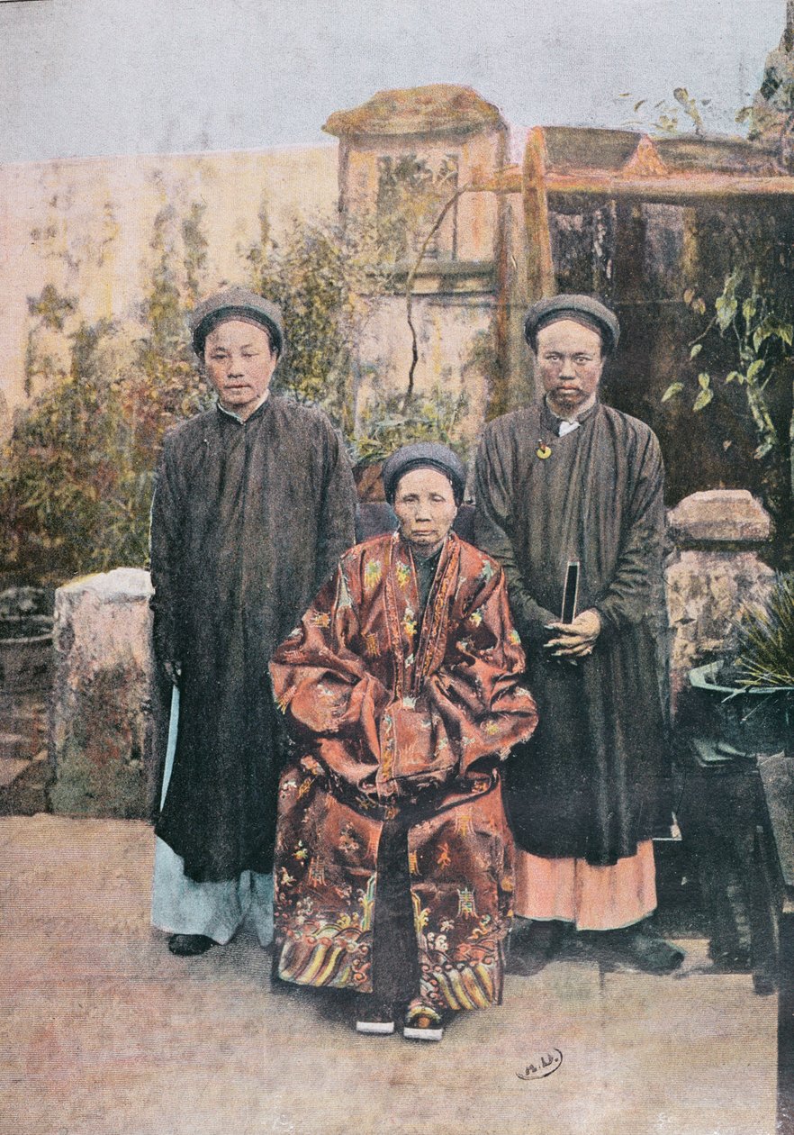 Família de cidadãos proeminentes em Faifo, final do século XIX de Vietnamese School