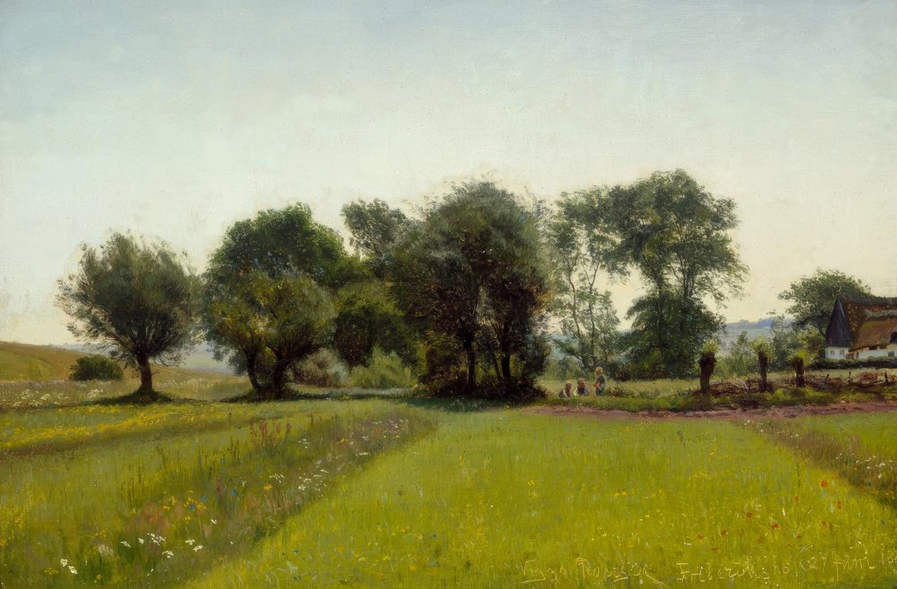 Crianças brincando nos campos de Viggo Pedersen