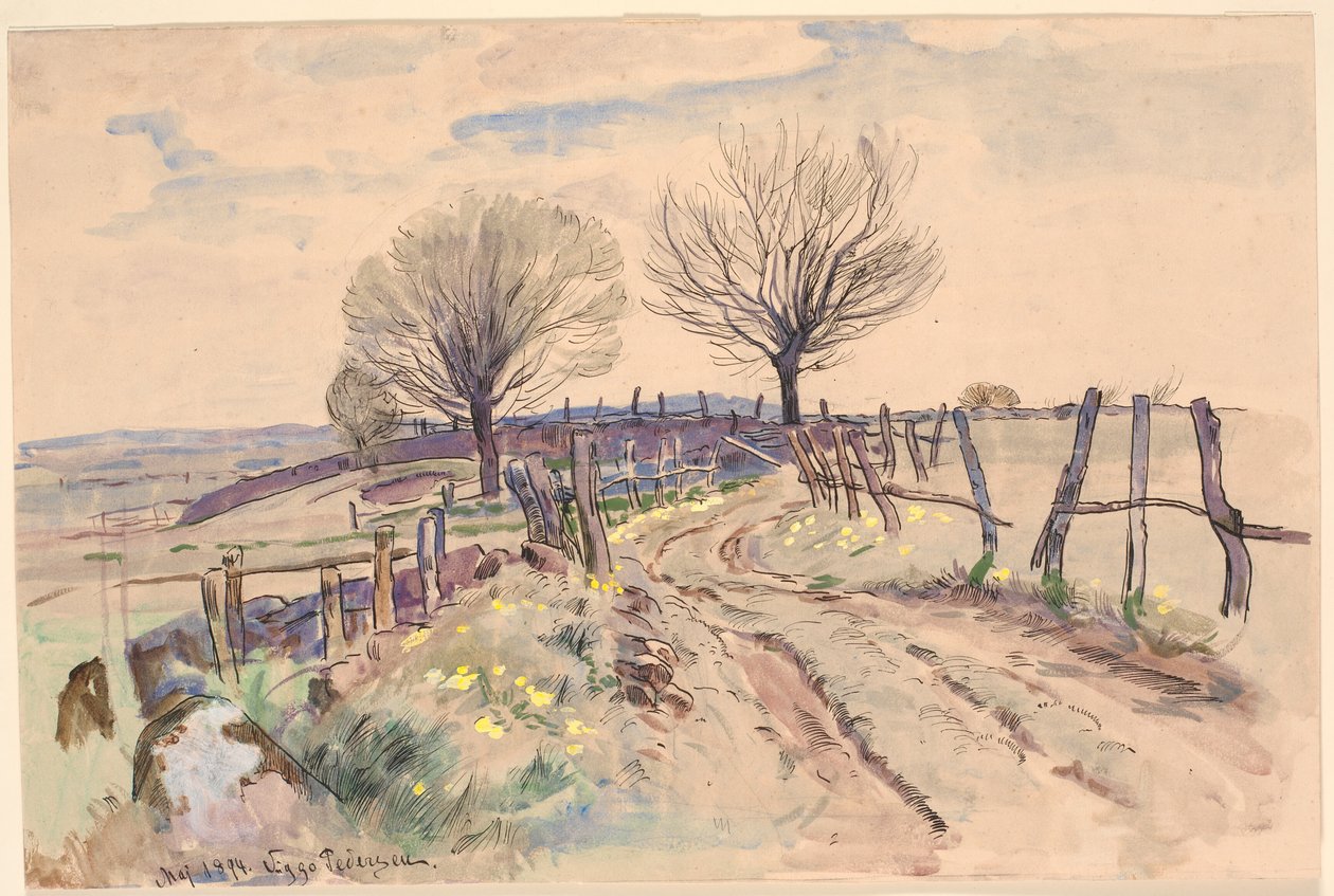 Paisagem com estrada de campo de Viggo Pedersen