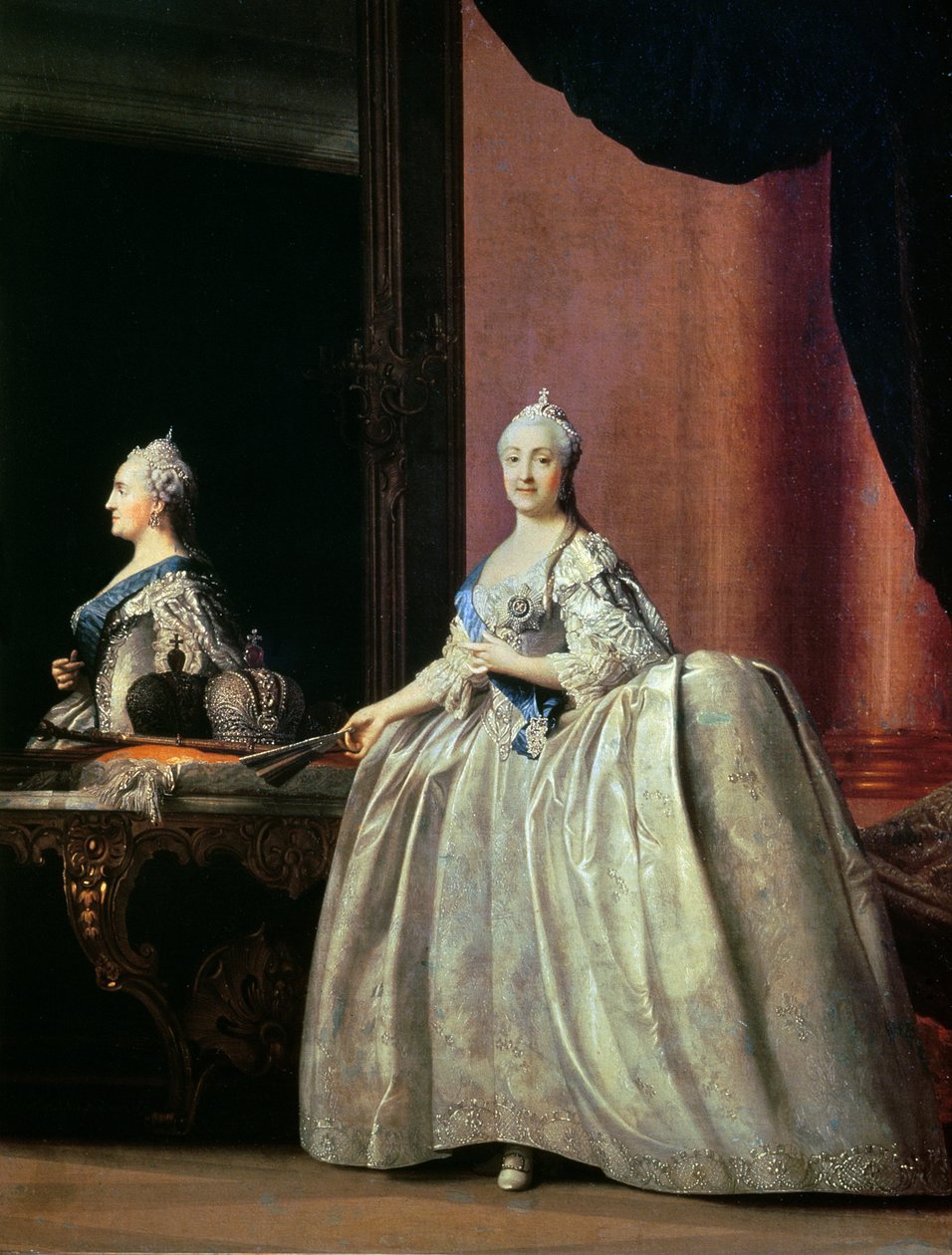 Imperatriz Catherine II diante do espelho, 1779 de Vigilius Erichsen