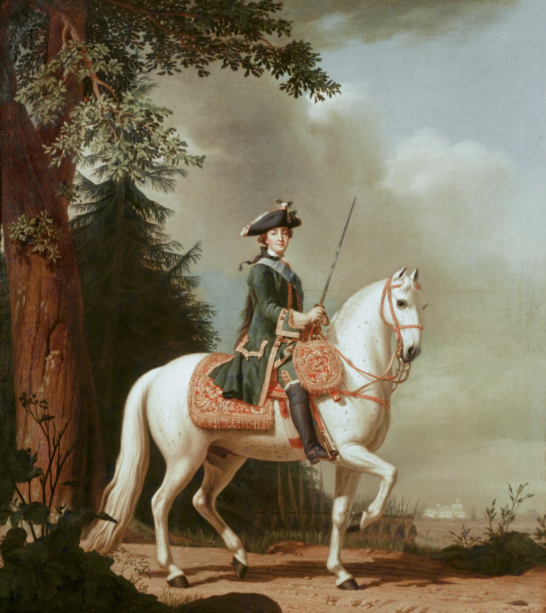 A czarina Catarina II a cavalo, depois de ... (pintura sobre tela) de Vigilius Erichsen