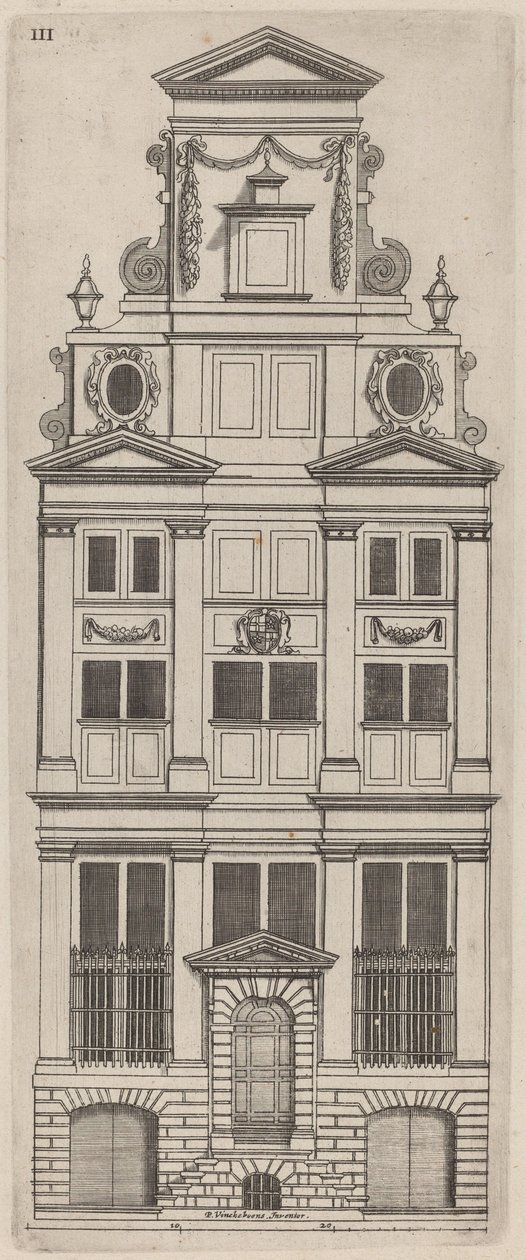 Elevação da fachada holandesa: pl. 3 de Vignola