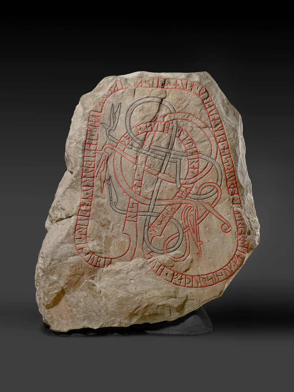Pedra rúnica com inscrição vermelha, c.787-1100 de Viking