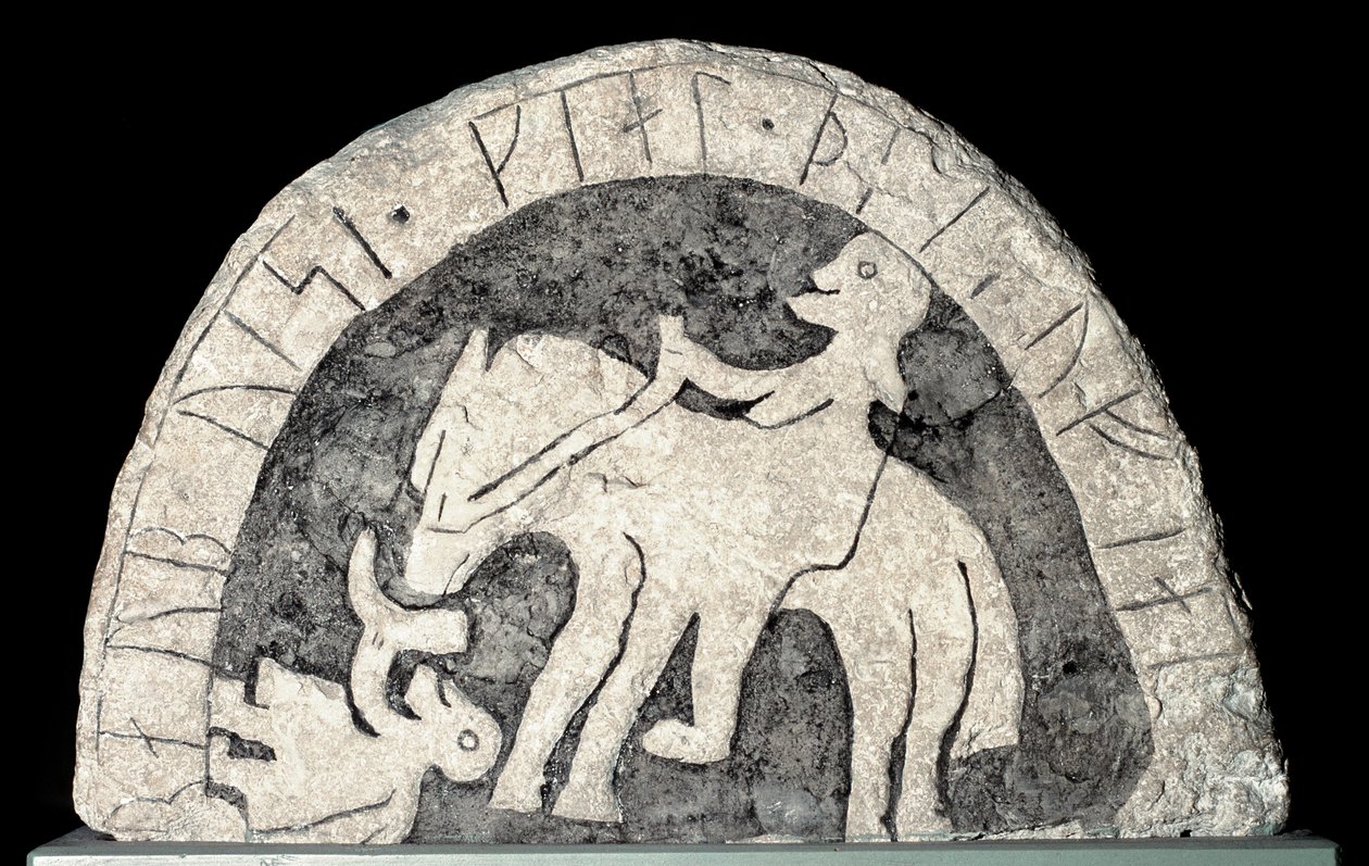 Runestone com um cavaleiro de Viking