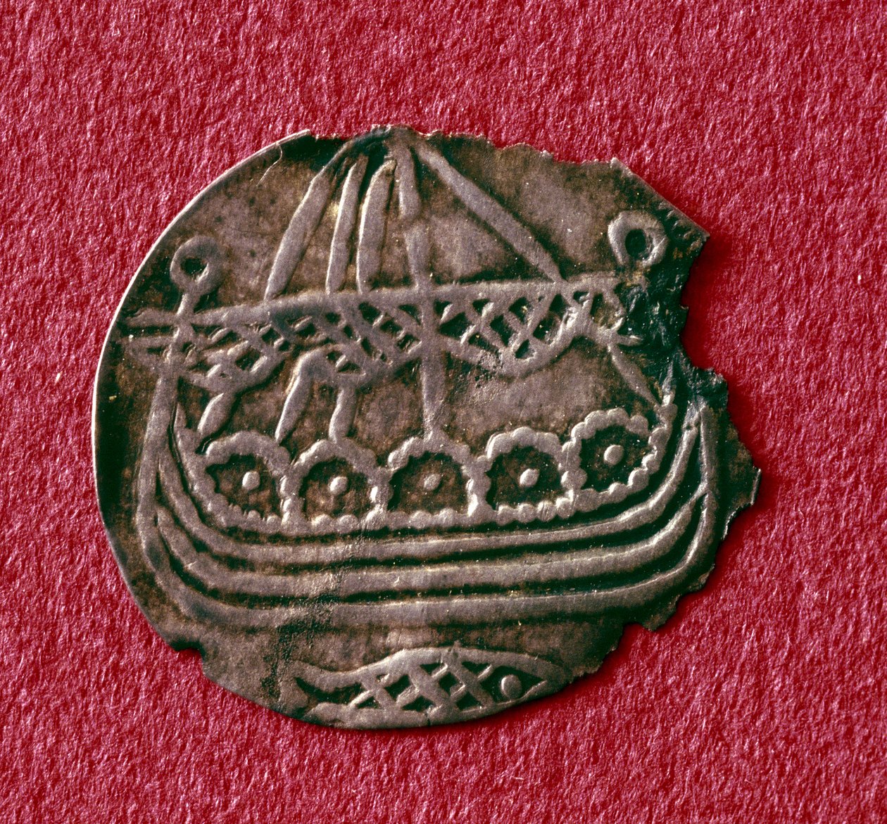 Moeda que representa um drakkar (metal) de Viking Viking