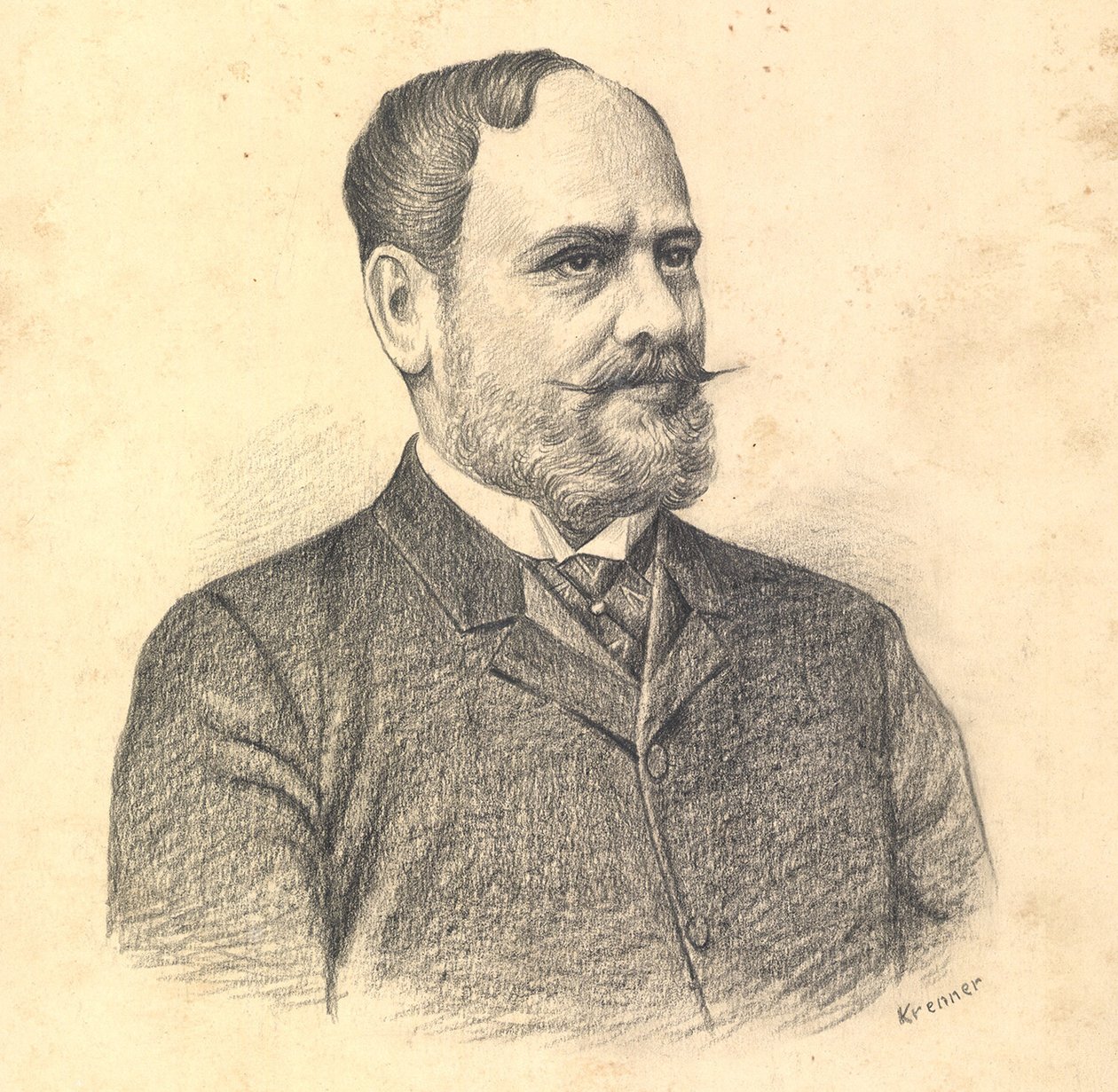 Retrato de Gabor Baross de Viktor Tardos Krenner