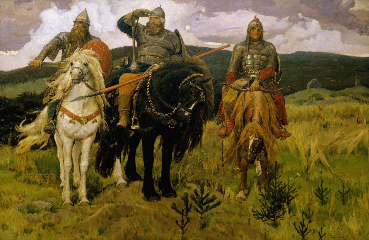 Heróis (Bogatyri) de Viktor Mikhaylovich Vasnetsov