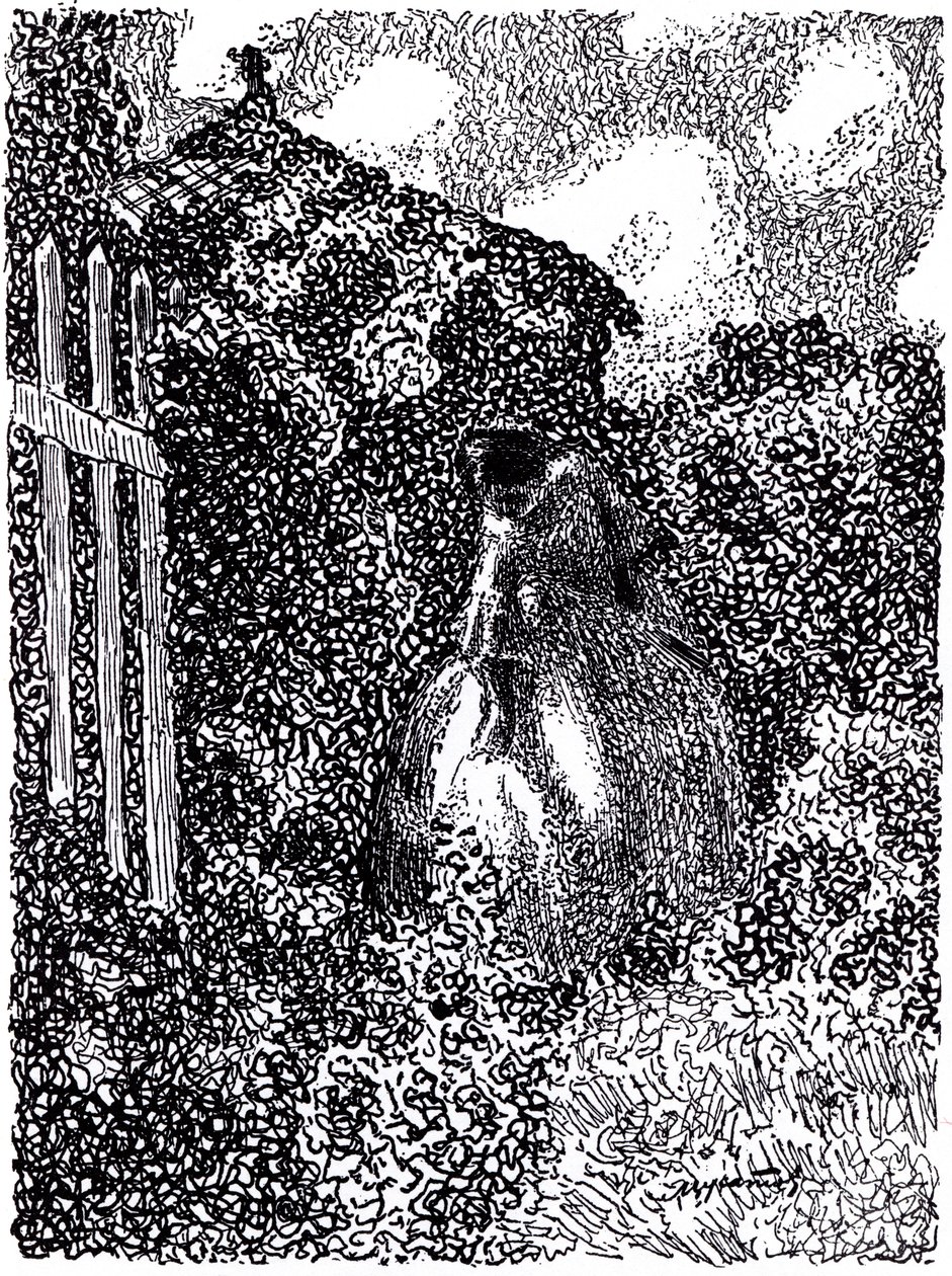 No pavilhão do jardim. Revista simbolista Vesy The Balance, 1905 de Viktor Elpidiforovich Borisov Musatov
