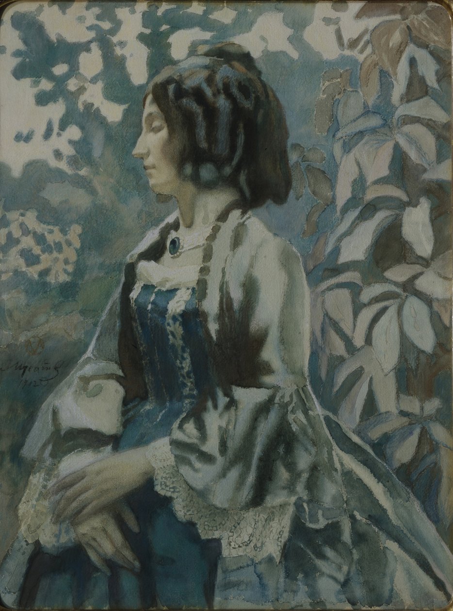 Retrato de uma senhora, 1902 de Viktor Elpidiforovich Borisov Musatov