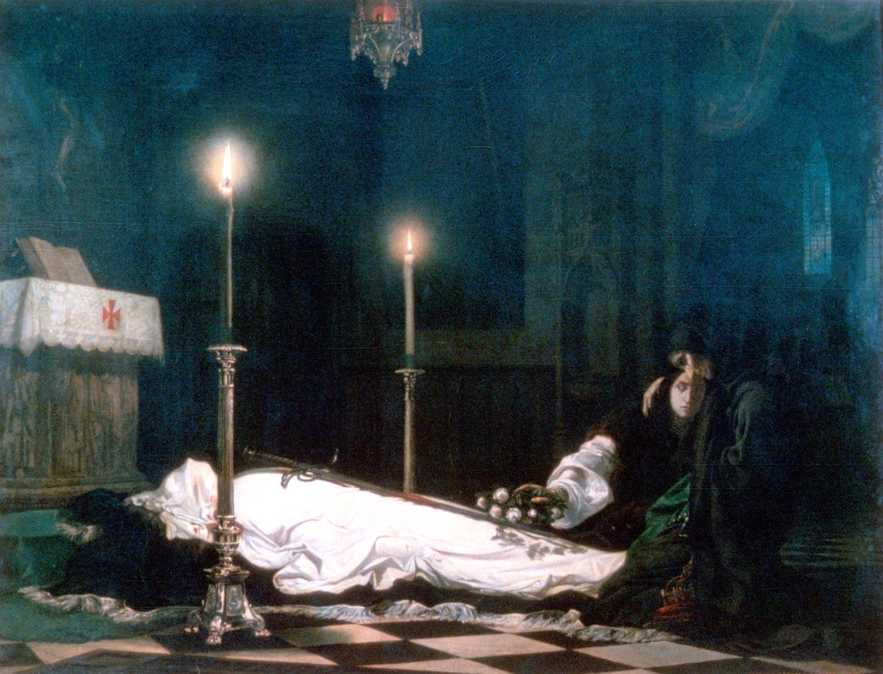 Laszlo Hunyadi no Bier, 1859 de Viktor Madarász