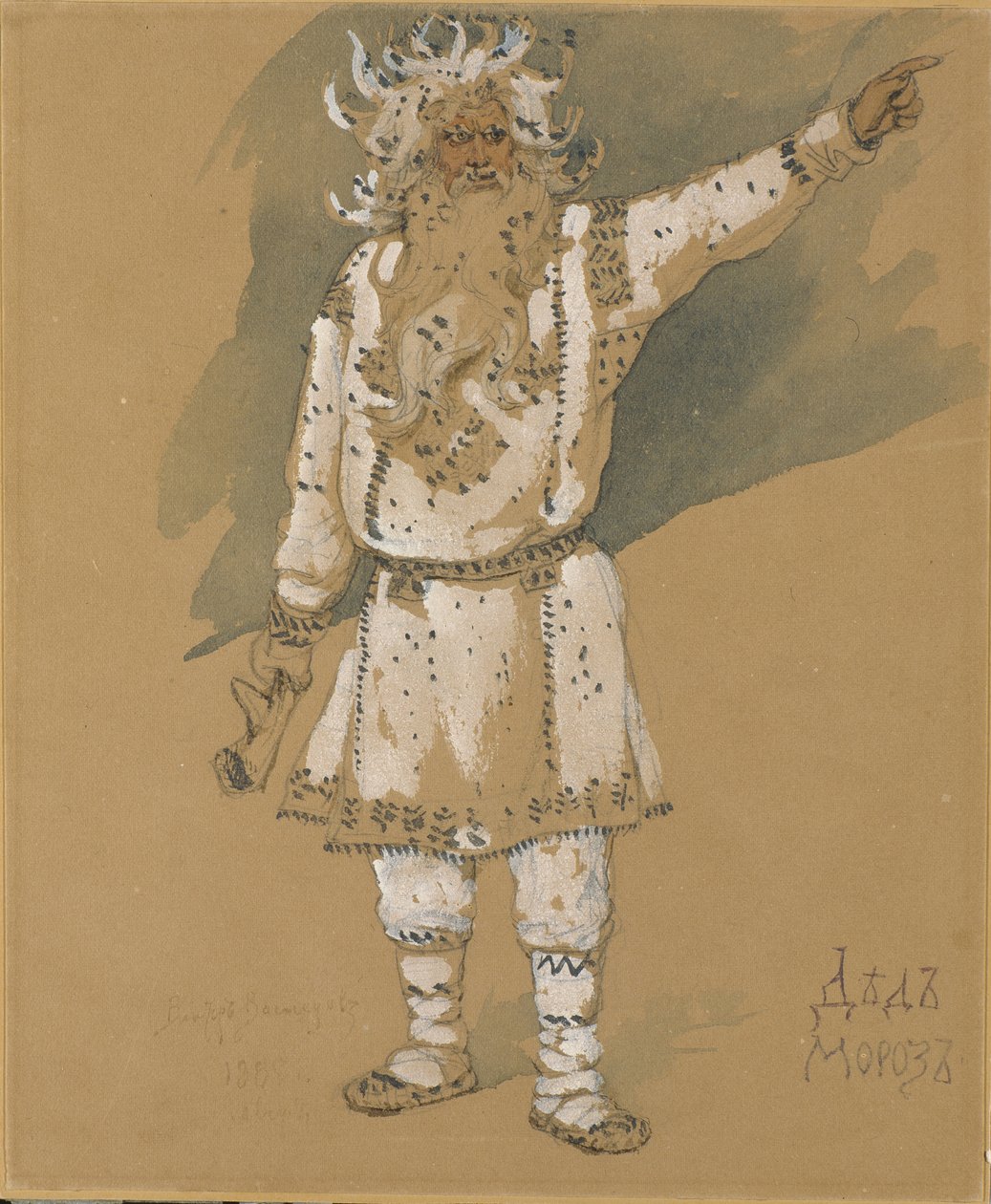 Avô Frost. Figurino da ópera Snow Maiden de N. Rimsky-Korsakov, 1885 de Viktor Mikhaylovich Vasnetsov