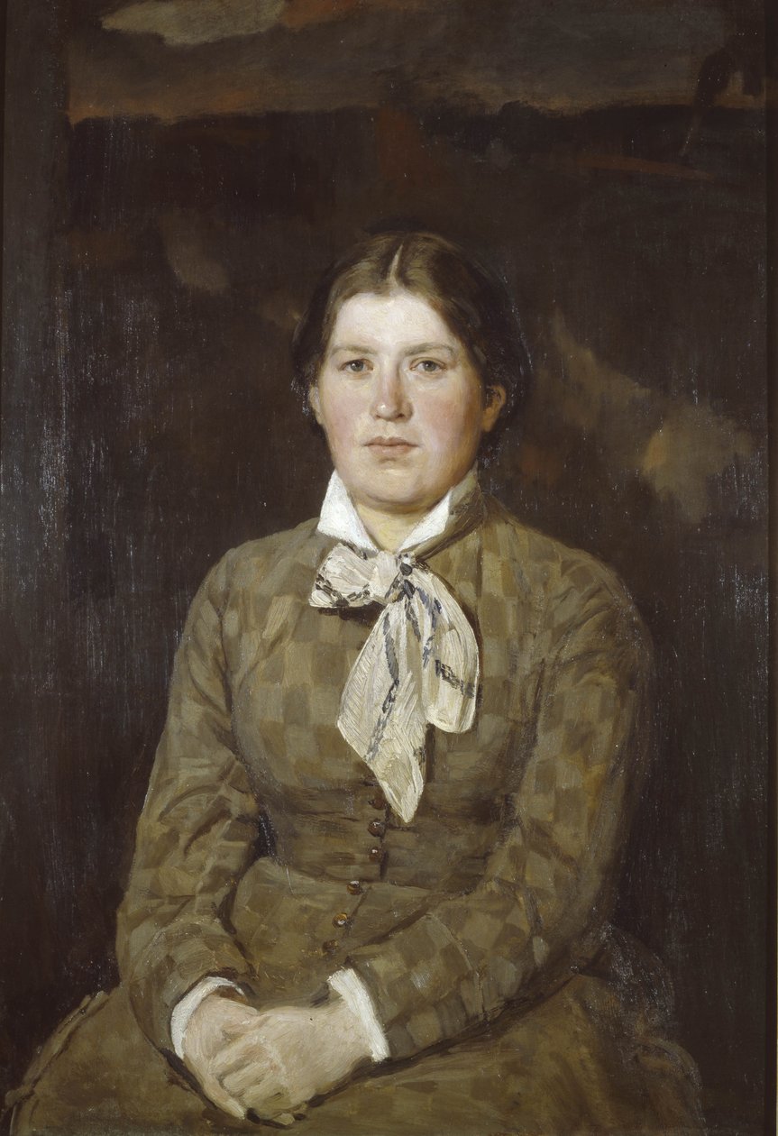 Retrato de Alexandra Vladimirovna Vasnetsova, a esposa do artista, 1878 de Viktor Mikhaylovich Vasnetsov