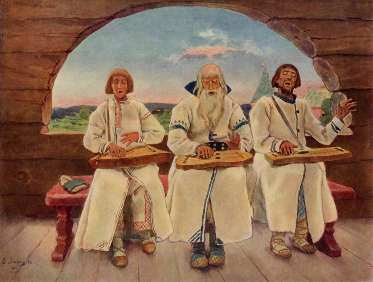 Os Músicos, 1899, 1965. de Viktor Mikhaylovich Vasnetsov