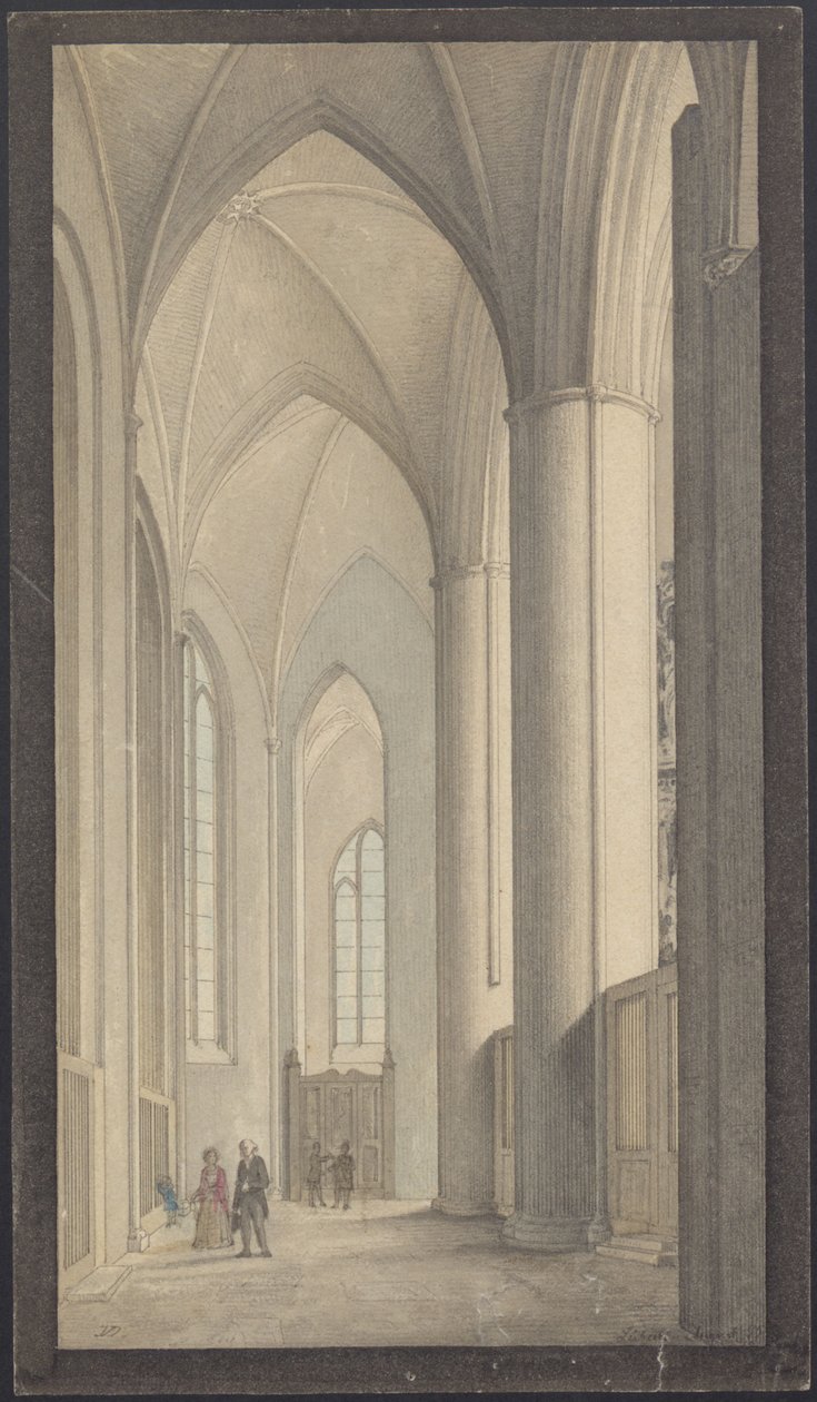 Interior da Catedral de Lübeck 1855 de Vilhelm Dahlerup