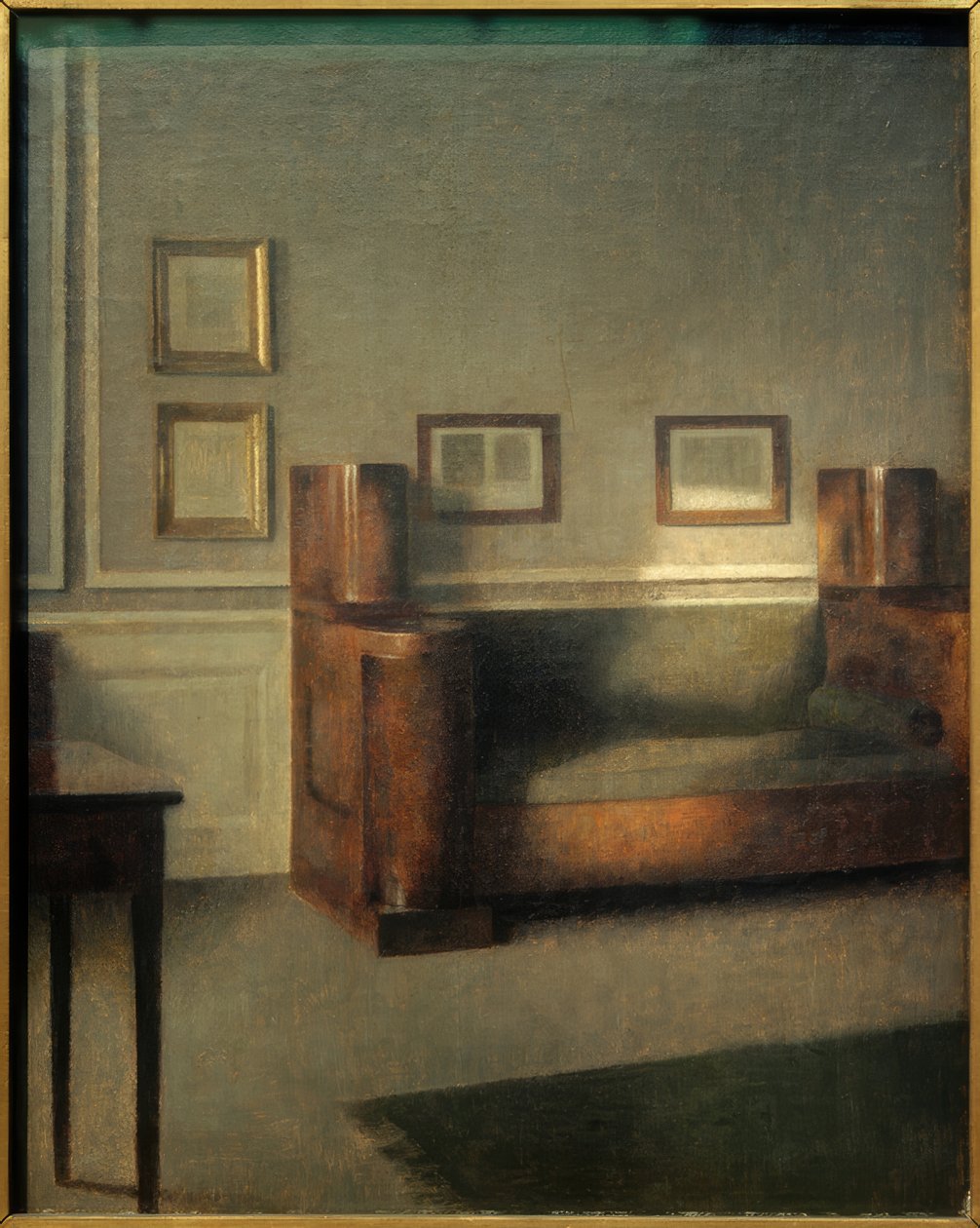 O sofá velho do guarda-roupa de Vilhelm Hammershoi