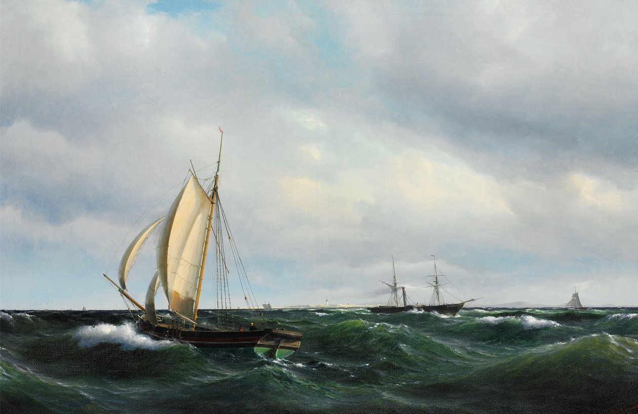 Vilhelm Melbye - tarde tempestuosa em Skagerak de Vilhelm Melbye