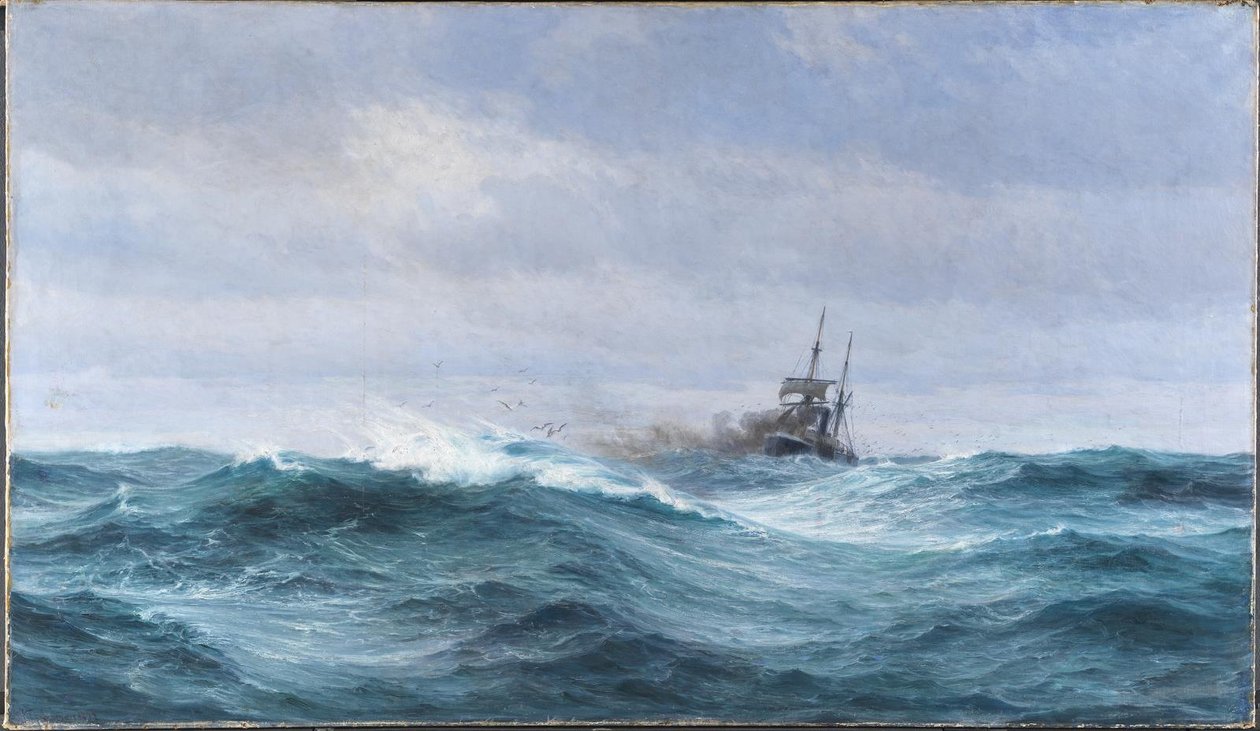 Um navio em uma tempestade no Oceano Atlântico de Vilhelm Arnesen