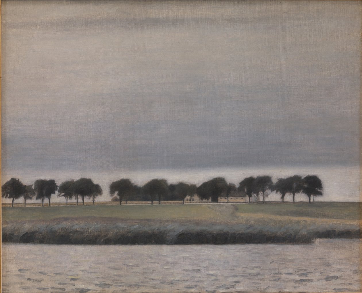 Estudo preliminar para "Chuva Solar. Lago Gentofte" de Vilhelm Hammershøi