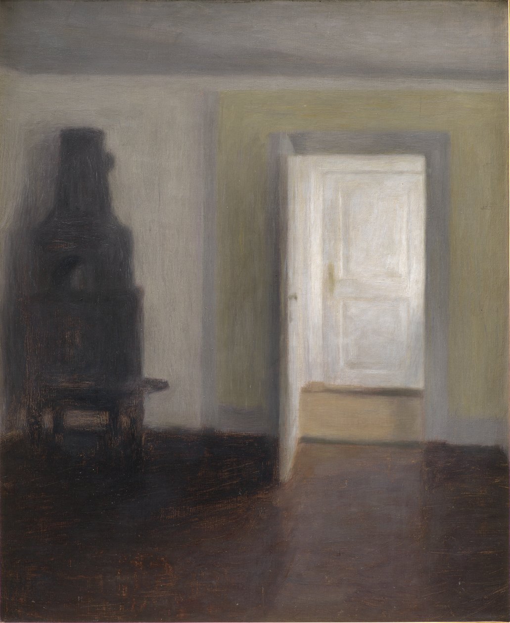 Interior. Um fogão velho de Vilhelm Hammershøi