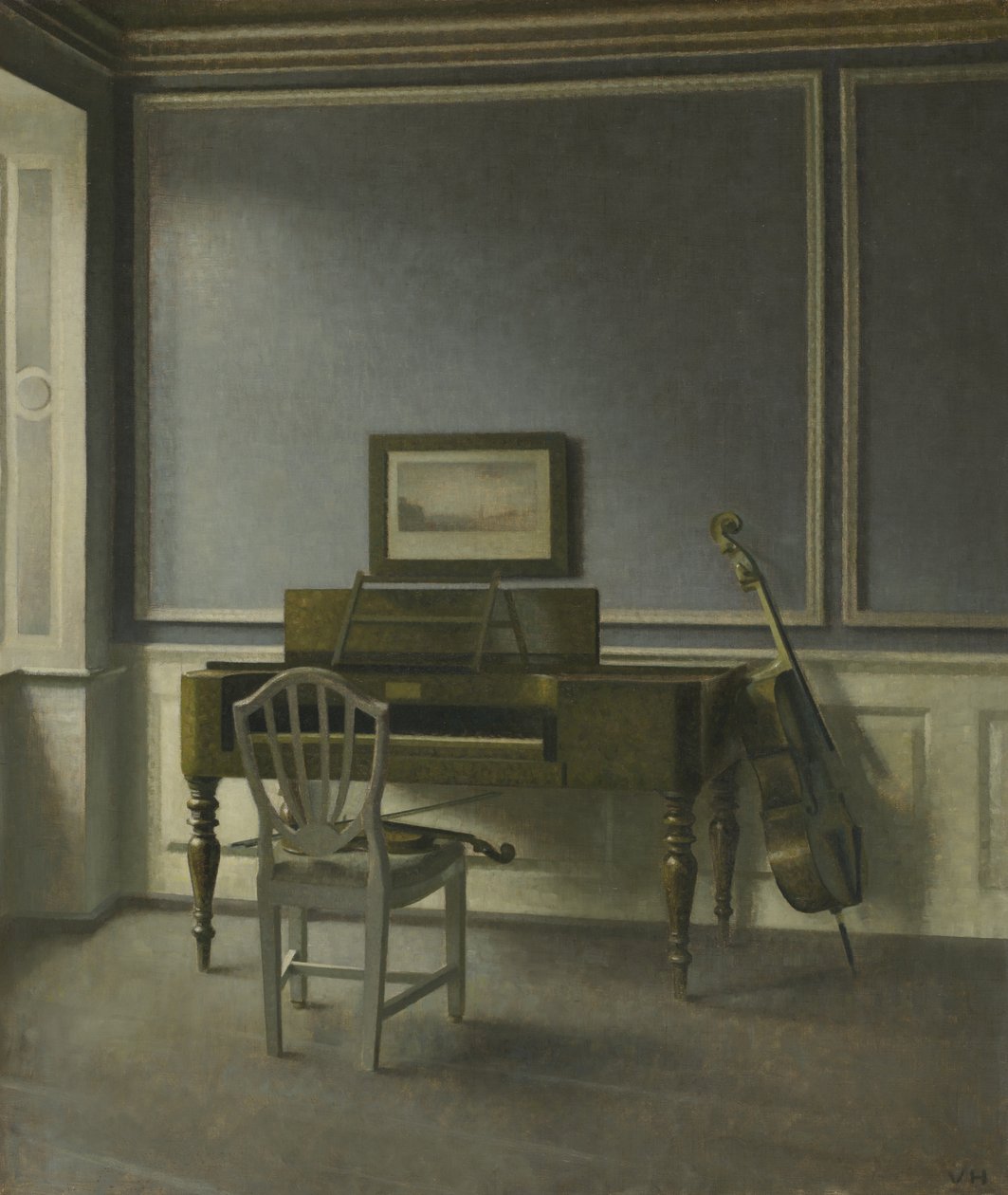 Interior. A Sala de Música, Strandgade 30 de Vilhelm Hammershøi