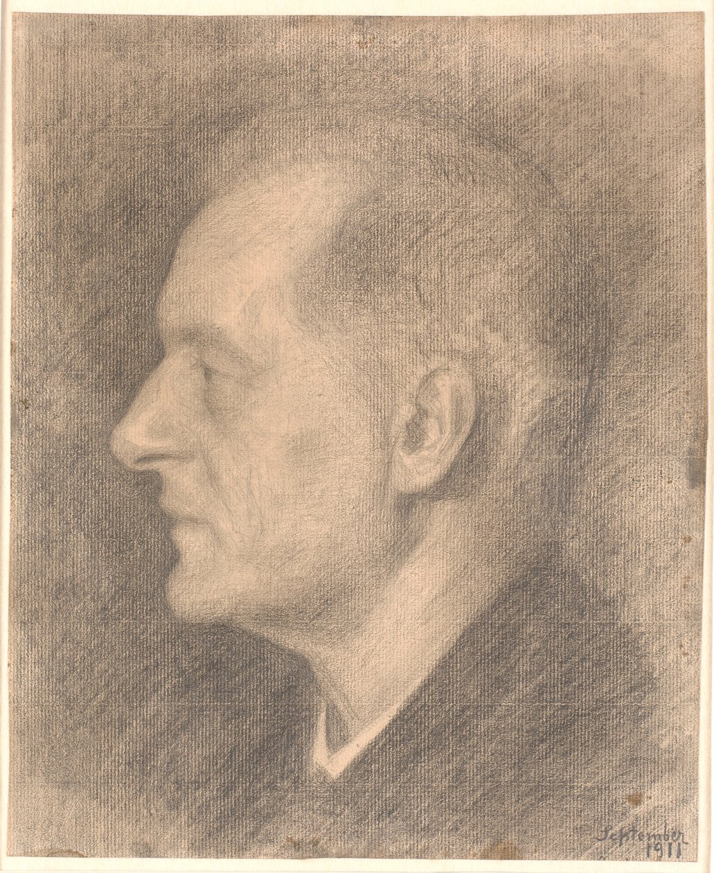 Retrato de Alfred Bramsen, perfil etc. de Vilhelm Hammershøi