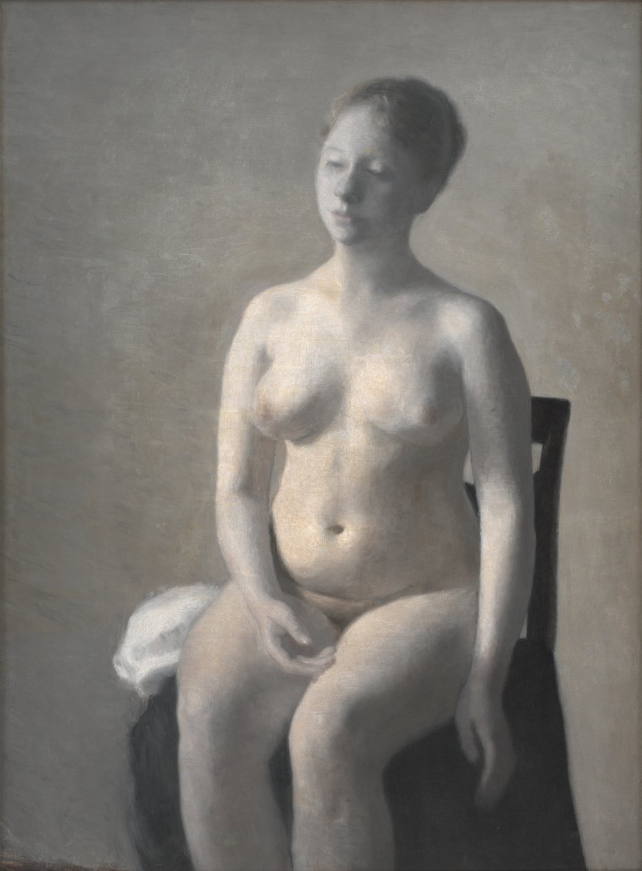 Nu feminino sentado de Vilhelm Hammershøi