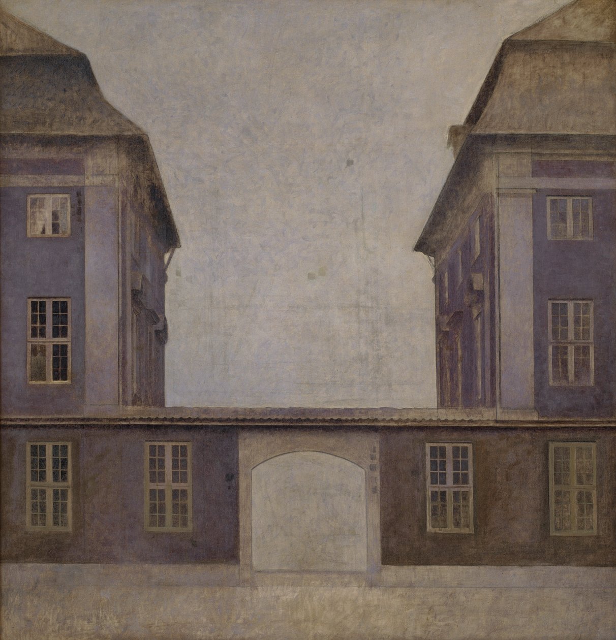Os Edifícios da Companhia Asiática, vistos da Rua St. Annae, Copenhague, 1902. de Vilhelm Hammershøi