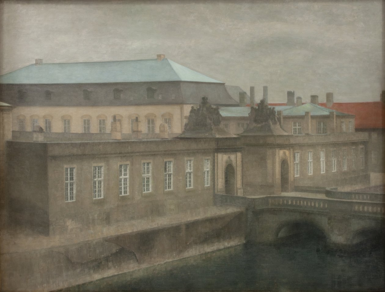 Vista do Palácio de Christiansborg. Final de Outono de Vilhelm Hammershøi