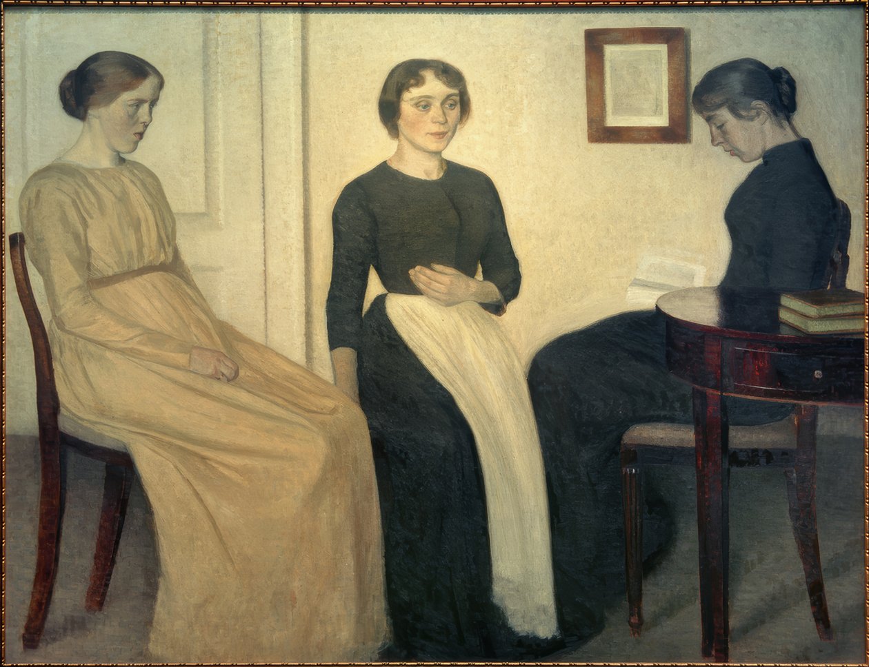 Três mulheres jovens de Vilhelm Hammershoi