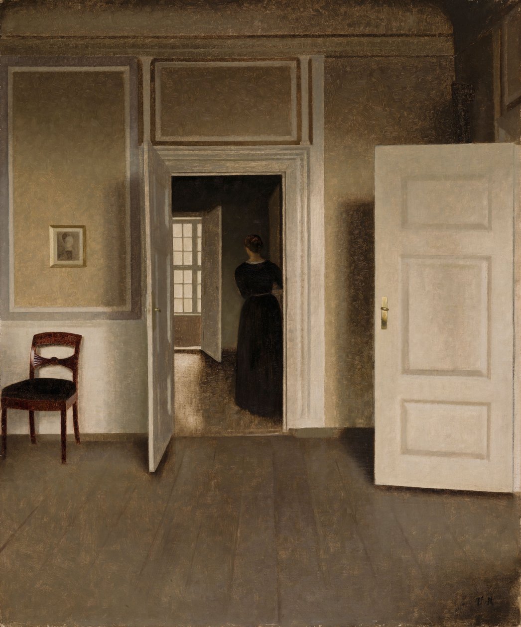 Interior da casa do artista de Vilhelm Hammershøi