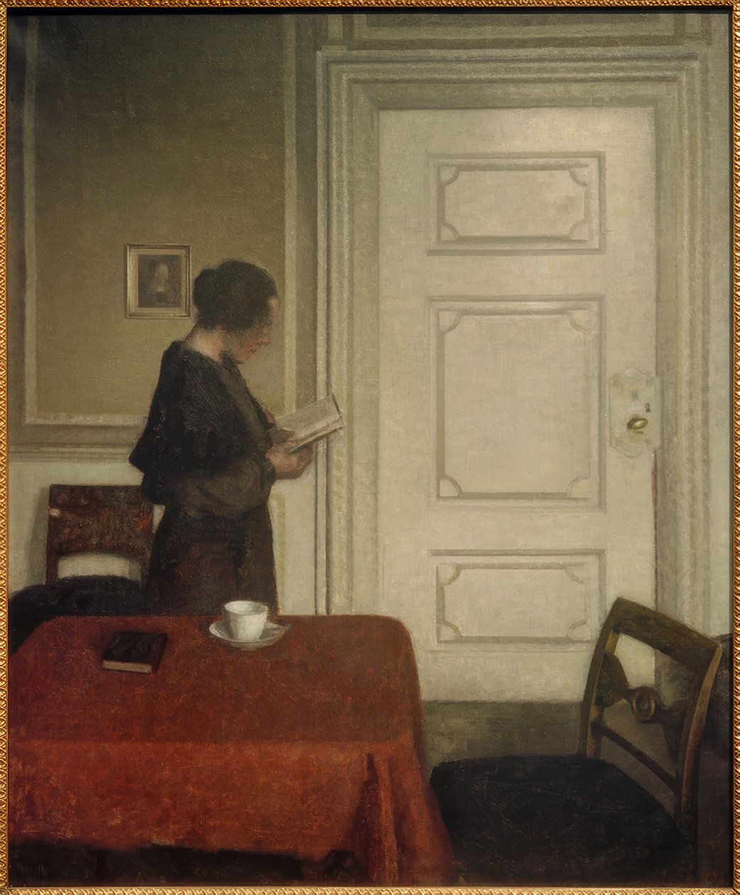 Lesende Frau de Vilhelm Hammershoi