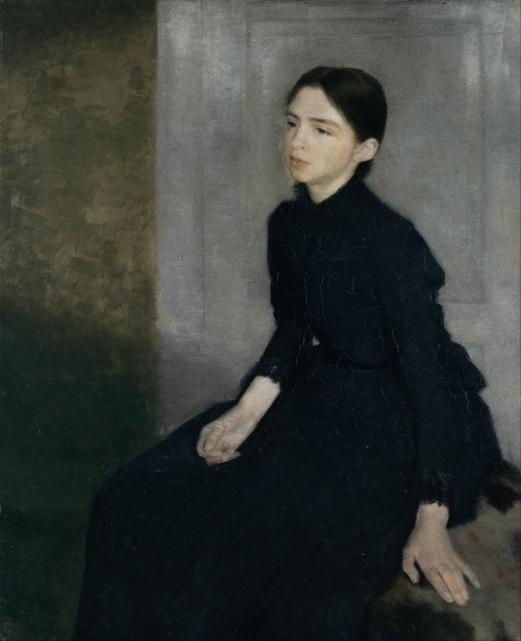 Retrato de uma jovem mulher. A irmã do artista, Anna Hammershøi de Vilhelm Hammershøi