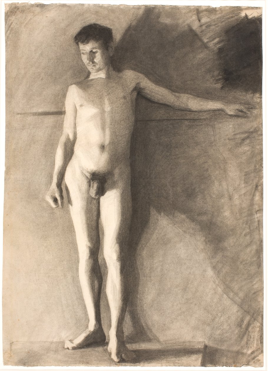 Modelo masculino em pé de Vilhelm Hammershøi