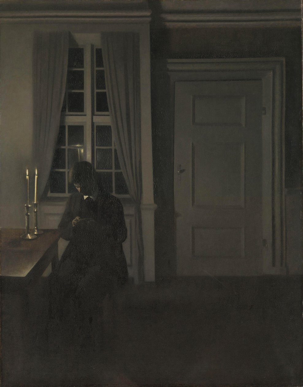 O colecionador de moedas, 1904 de Vilhelm Hammershoi
