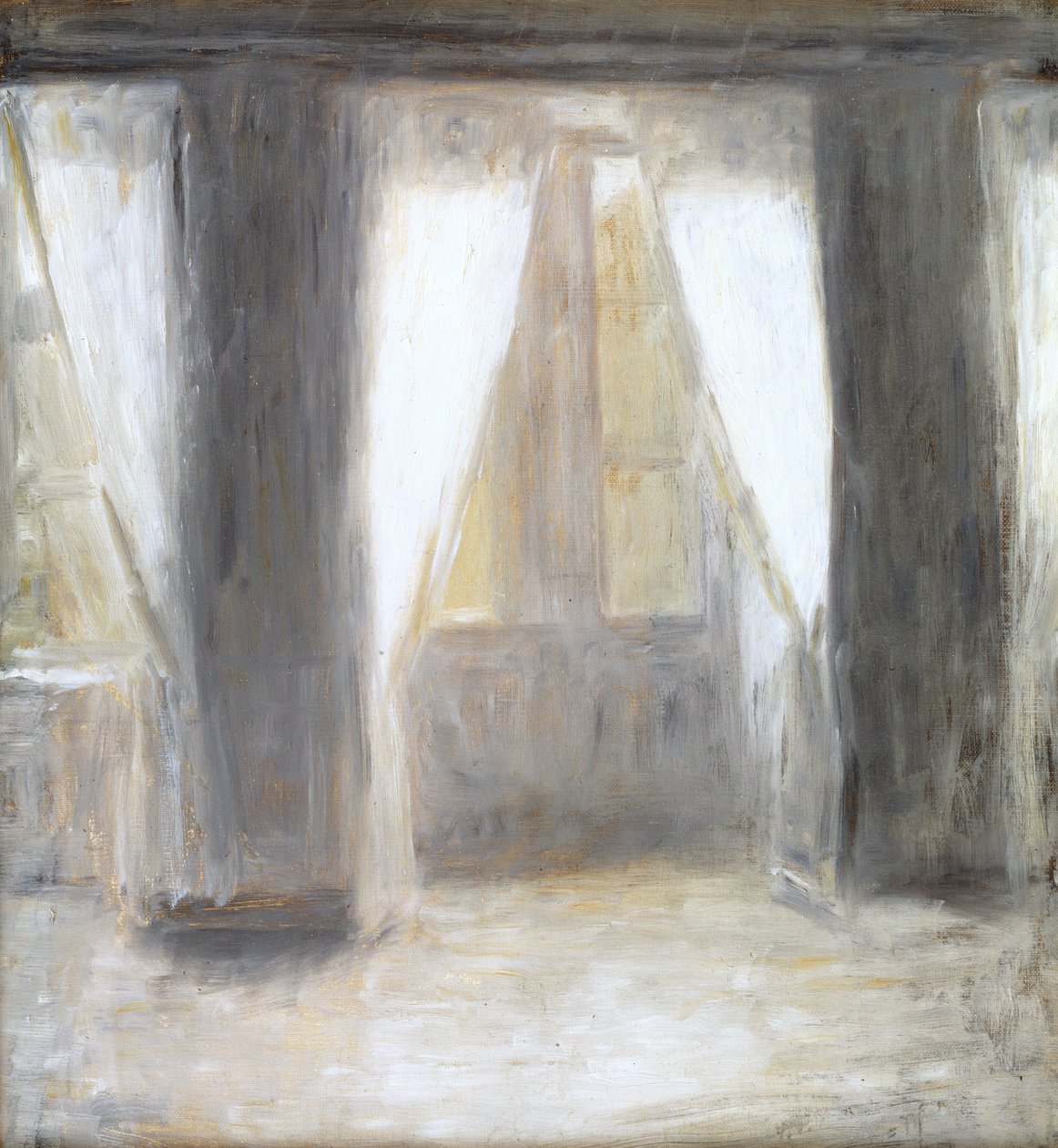 A sala de jantar na casa do artista em Frederiksberg Allé, Copenhaga de Vilhelm Hammershoi