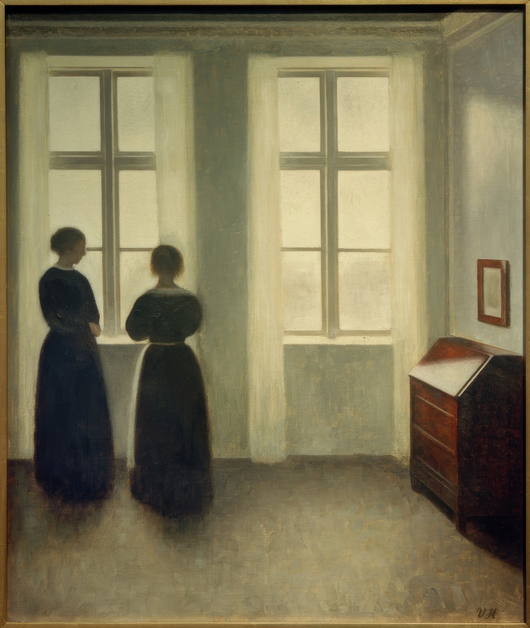 Duas mulheres na janela de Vilhelm Hammershoi
