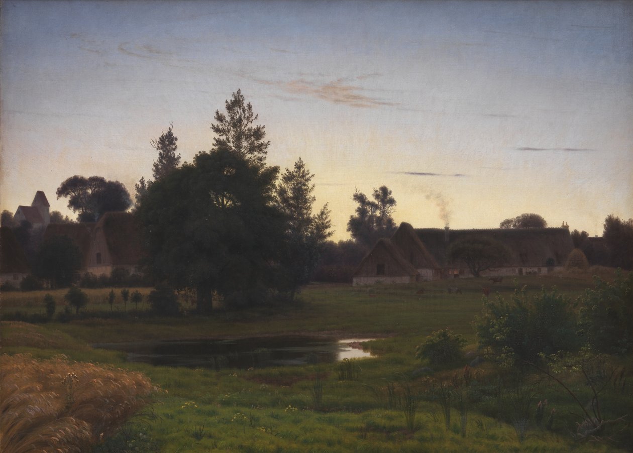 Após o pôr do sol nos arredores de uma vila de Vilhelm Kyhn