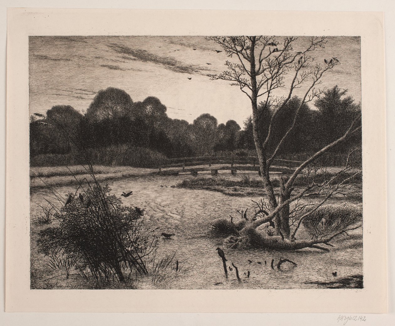 Pôr do sol em uma floresta de Vilhelm Kyhn