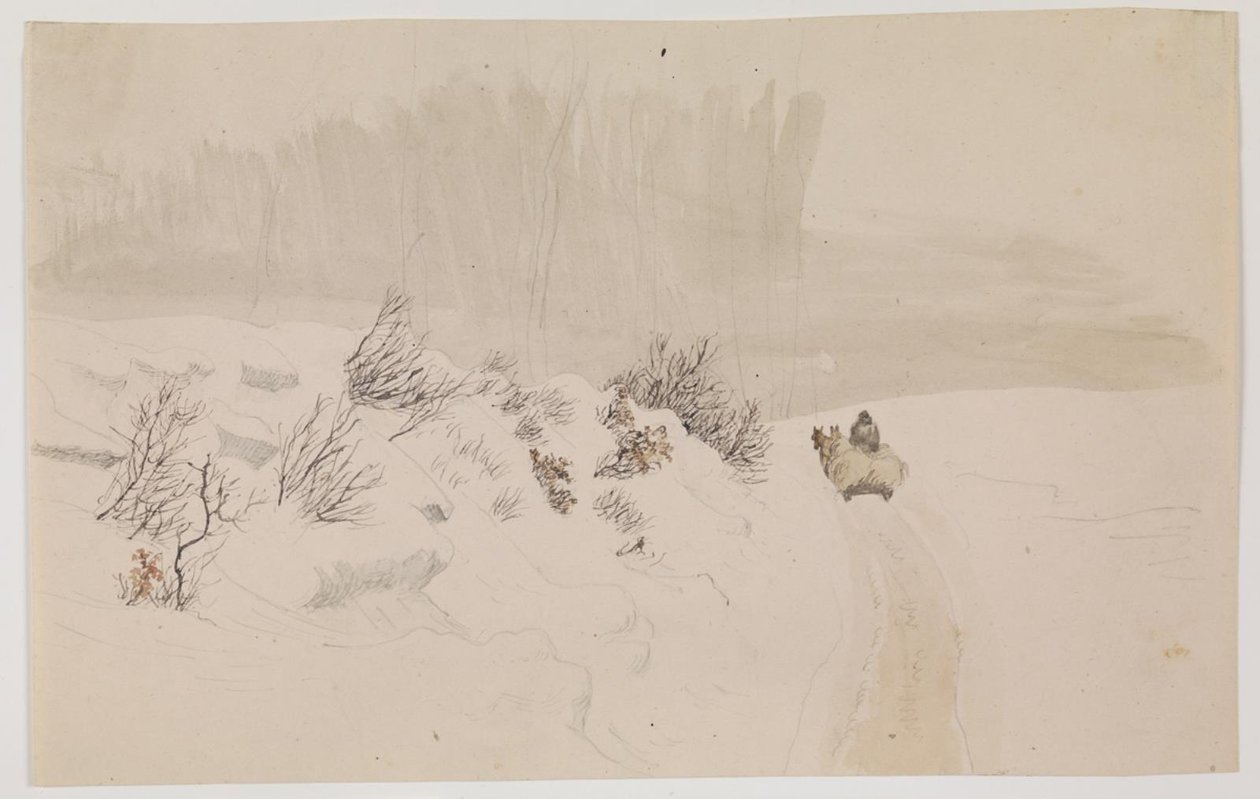 Paisagem de inverno com trenó de Vilhelm Kyhn