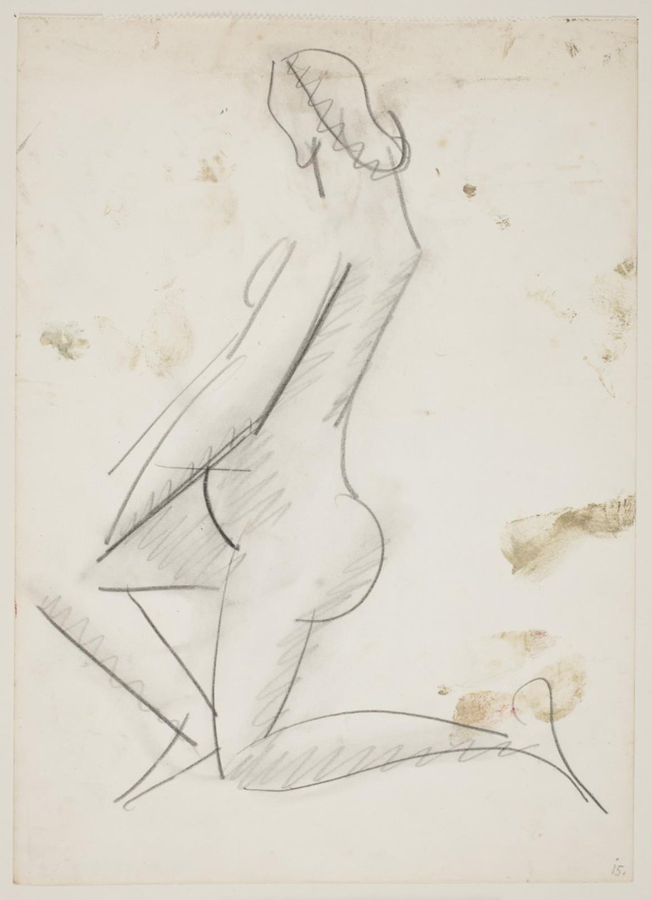 Mulher ajoelhada, perfil à esquerda de Vilhelm Lundstrøm