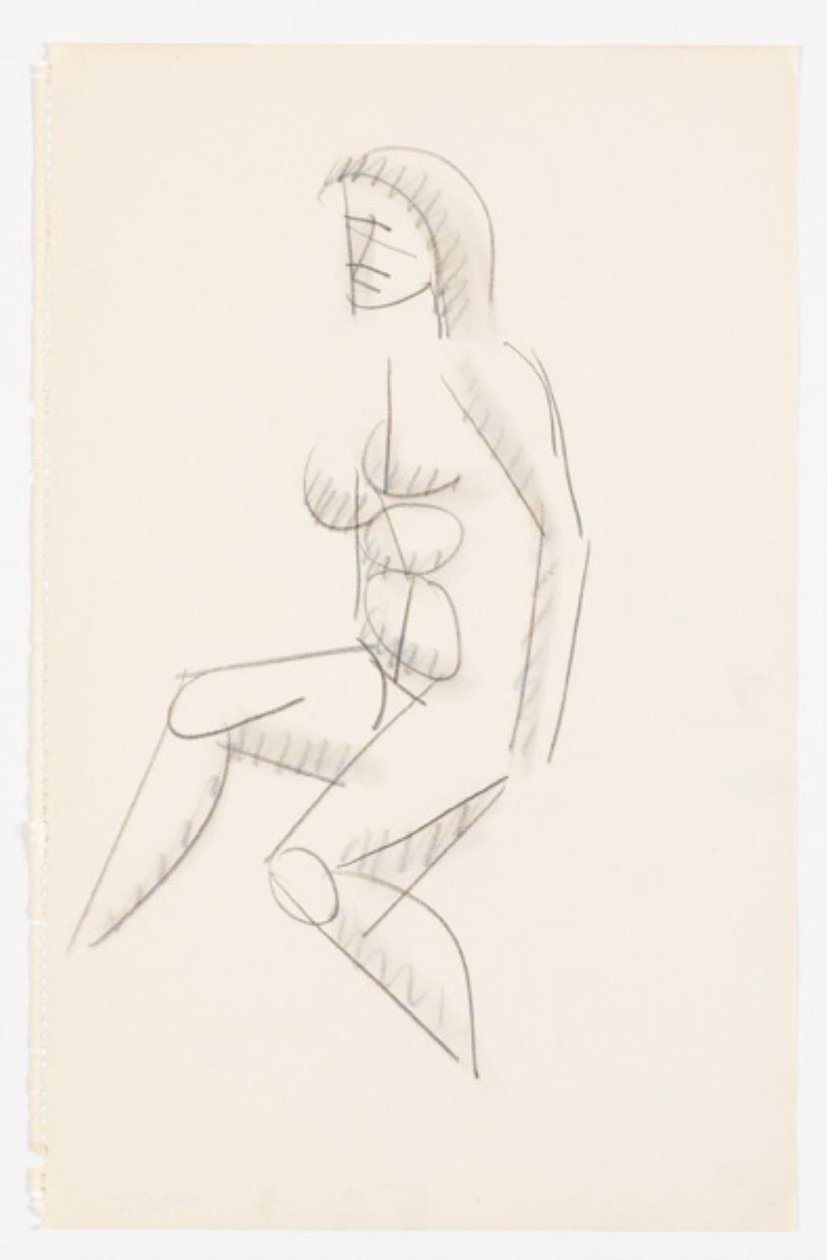 Modelo sentado, virado para a esquerda de Vilhelm Lundstrøm